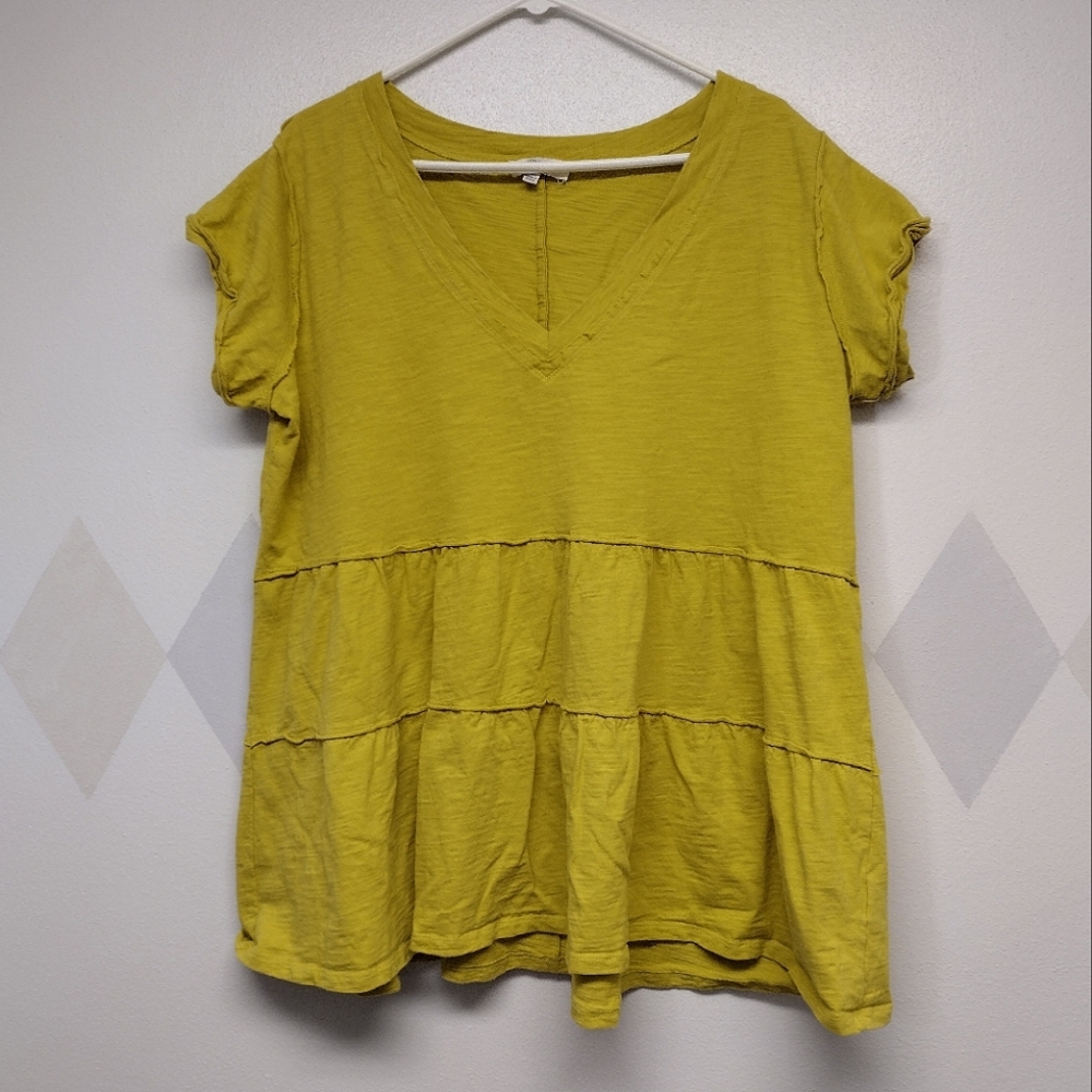 Umgee Mustard Yellow Tiered Top